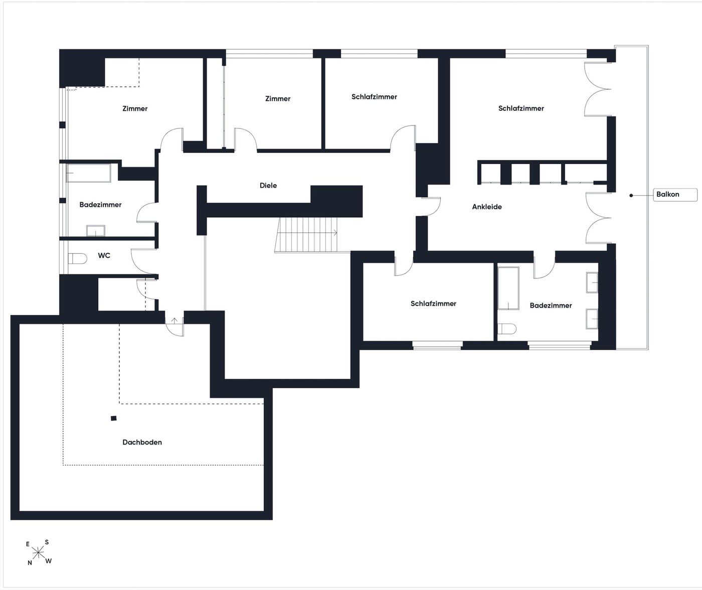 Grundriss Obergeschoss mit Elternsuite